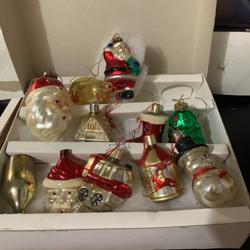 Several Generations of Ornaments I believe 30s up to 60s all in tact none broke